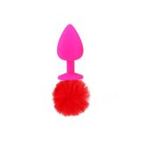 Agorshop Luxury Red Silicone Bunny Tail Kuyruklu Anal Plug