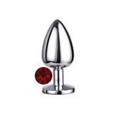 Agorshop Luxury Silver Kırmızı Taşlı Büyük Metal Anal Plug