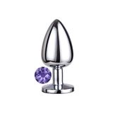 Agorshop Luxury Silver Mor Taşlı Büyük Metal Anal Plug