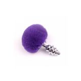 Agorshop Rabbit Tail Purple Boğumlu Metal Anal Plug