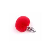 Agorshop Rabbit Tail Red Boğumlu Metal Anal Plug