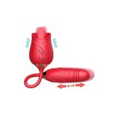 Agorshop Telescopic Tongue Ileri Geri Hareketli Çift Uçlu Rose Vibratör