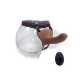 Agorshop Uzaktan Kumandalı 17 Cm Slicone Strap-On Curved Dong Içi Boş Kemerli Penis Melez