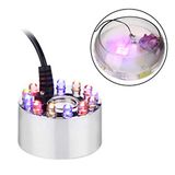 AGPTEK Alüminyum Buhar Yapıcı Su Çeşmesi Havuz Buğu Cihazı Hava Nemlendirici Atomizer Mini Sis Makinesi 12 Renk Değiştiren LED Işıklı