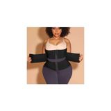 Agraflı Latex Korse Inceltici Kum Saati Sıkılaştırıcı Bel Korsesi - 2XL - 3XL - Siyah