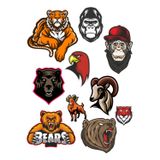 Agresif Hayvanlar Sticker Set-2 10 Parça Telefon, Tablet, Defter, Laptop Sticker