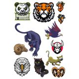 Agresif Hayvanlar Sticker Set-4 12 Parça Telefon, Tablet, Defter, Laptop Sticker