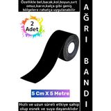 #Ağrıbandı Hızlı Uzun Süre Etki Kas Bel Bacak Kol Boyun Sırt Omuz Karın Kalça Siyah Isı Bandı 2 Adet