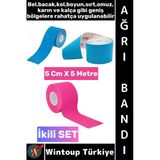 #Ağrıbandı Uzun Süre Etki Kas Bacak Kol Boyun Sırt Omuz Karın Kalça Mavi Pembe Ağrı Bandı İkili Set