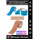 #Ağrıbandı Uzun Süre Etkili Kas Bacak Kol Boyun Sırt Omuz Karın Kalça Mavi Ten Ağrı Bandı İkili Set