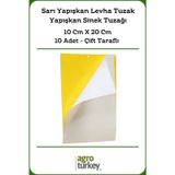 Agro Turkey | Sera Ve Bahçe İçin Sarı Yapışkan Levha Tuzak - Yapışkan Sinek Tuzağı - 20 Cm X 10 Cm - 10 Adet