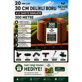 AGROLUX 20mm Delikli 30cm Damlama Borusu Seti ( 1.1 mm et kalınlığı )