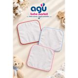 agubebe market 10'lu Paket %100 Pamuk Mermerşahi Bebek Ağız Mendili ve Gaz Havlusu - Yumuşak Omuz Örtüsü 25x25 cm (Kırmızı, Pembe, Mavi Piko Detaylı)