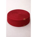 Aguila Home Bordo Kırmızı Jüt Supla 6'lı Set Amerikan Servis - Lüks Amerikan Servis