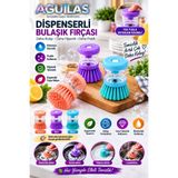 AGUILAS Deterjan Hazneli Bulaşık Fırçası – Basmalı Dispenserli Pratik Tencere, Tava ve Tabak Temizleme Fırçası