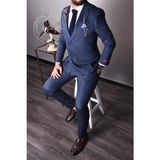 Agustini Indigo Mavi,kruvaze Takım Elbise Sivri Yaka Slim Fit | Agustini - 48 - İndigo Mavi