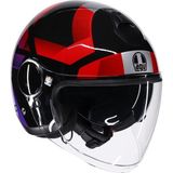 Agv Eteres Camogli Black Red Purple Açık Kask - Renkli