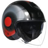 Agv Eteres Levanto Güneş Vizörlü Açık Kask (Siyah-Gümüş-Kırmızı) - Tek Renk