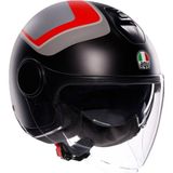 Agv Eteres Scaglieri Güneş Vizörlü Açık Kask (Mat Gri Kırmızı) - Tek Renk