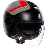 Agv Eteres Scaglieri Matt Grey Red Açık Kask - Renkli