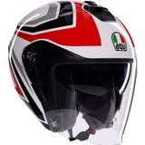 Agv Irides Tolosa Güneş Vizörlü Açık Kask (Siyah-Gri-Kırmızı) - Tek Renk