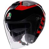 Agv Irides Valenza Güneş Vizörlü Açık Kask (Mat Gri-Siyah-Kırmızı) - Standart - Renkli