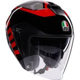 Agv irides Valenza Matt Grey Blk Red Açık Kask - Renkli