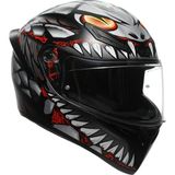Agv K1S Lyzard Kapalı Kask (Mat Siyah-Gri-Kırmızı) - Standart - Renkli