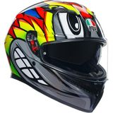Agv K3 Birdy 2.0 Grey Yellow Red Kapalı Kask - Renkli