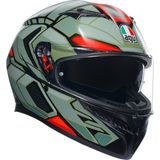 Agv K3 Decept Matt Black Green Red Kapalı Kask - XS - Renkli