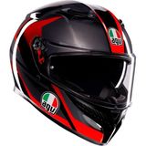 Agv K3 Mplk Striga Kapalı Kask Gri - Kırmızı - Siyah