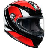 Agv K6 Multi Hypen Black Red White Kapalı Kask - Renkli