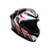 AGV K6 S Motosiklet Kaskı Kapalı Kask Karve Matt Black White Red XS
