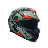 Agv Motosiklet Kaskı K3 Mplk Decept Mat Blk Green Red