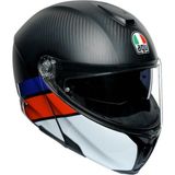 Agv Sportmodular Multi Plk Layer Carbon Kırmızı Mavi Çene Açılır Kask - Renkli