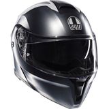 Agv Streetmodular Resı Matt Grey Silver Red Çene Açılır Kask - Renkli