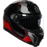Agv Tourmodular Multi Plk Perception Black Red Çene Açılır Kask - Renkli