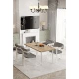 ah assel home Lucas Metal Ayak Tokyo Demonte Sandalye 80x120 Yemek Masası Mutfak Masası 4 Kişilik