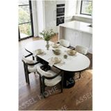 ah assel home Nidya Bohem Ayak 4'lü Tokyo Metal Demonte Sandalye 80x140 Masa Sandalye Takımı