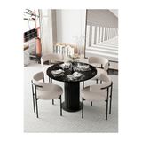 ah assel home Rio 90x90 Lake Mdf Bohem Ayak Yuvarlak Mutfak Masası Takımı Yemek Masası Takımı
