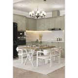 ah assel home Tokyo Demonte Sandalye 80x120 Yemek Masası Mutfak Masası Salon Masası 4 Kişilik