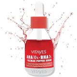 Aha%10 Bha%2 Kırmızı Peeling Cilt Serumu - Gözenek Sıkılaştırıcı, Cilt Canlandırıcı, Yenileyici, Ton Eşitleyici, Arındırıcı, Siyah Nokta ve Akne Karşıtı, Anti-Aging, Yaşlanma Karşıtı 30 ml