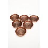 Ahcahome Bakır Çerezlik Seti Kahvaltılık Kuruyemiş Reçel 6 'lı Seti (10CM x 3cm)