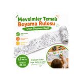 AHDTOPTAN Dört Mevsim Boyama Rulosu 46 cm x 3,5 Metre | Çocuklar İçin Uzun Boyama Kağıdı, Kalın Konturlu Eğitici Aktivite