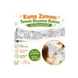 AHDTOPTAN Kamp Zamanı Temalı Boyama Rulosu 32 cm x 2,5 Metre | Uzun Boyama Kağıdı