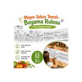 AHDTOPTAN Meyveler VE Sebzeler Boyama Rulosu 32 cm x 2,5 Metre | Çocuklar İçin Uzun Boyama Kağıdı, Kalın Konturlu Eğitici Aktivite