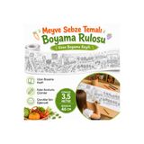 AHDTOPTAN Meyveler VE Sebzeler Boyama Rulosu 46 cm x 3,5 Metre | Çocuklar İçin Uzun Boyama Kağıdı, Kalın Konturlu Eğitici Aktivite