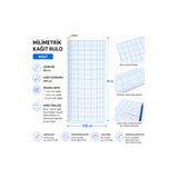 AHDTOPTAN Milimetrik Kağıt Rulo 60 Cm x 5 Metre 80 gr 1. Hamur Teknik Çizim Kağıdı – Mavi