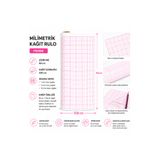 AHDTOPTAN Milimetrik Kağıt Rulo 60 Cm x 5 Metre 80 gr 1. Hamur Teknik Çizim Kağıdı – Pembe