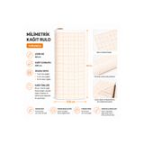 AHDTOPTAN Milimetrik Kağıt Rulo 60 Cm x 5 Metre 80 gr 1. Hamur Teknik Çizim Kağıdı – Turuncu